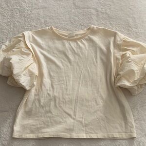 Zara girls  Cream puff sleeve top